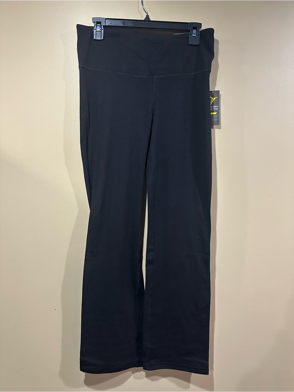 Old Navy Black Boot-Cut Yoga Pants with Fold-Over Waistband